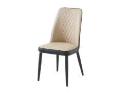 Lot De 2 Chaises En Simili Et Métal - Beige Et Anthracite - MILDURA -Mobilia Boutique chaise 1141737