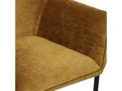 GASPARD - Fauteuil De Table En Tissu Chenillé Moutarde Et Métal Noir -Mobilia Boutique chaise 11575373