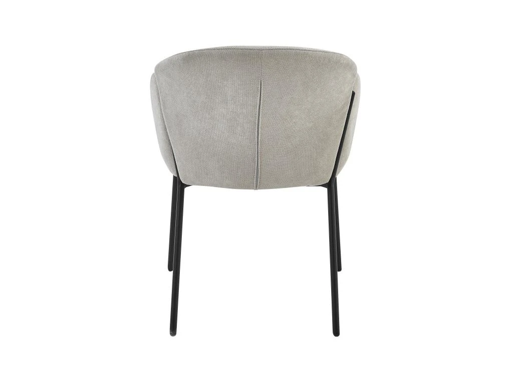 CANDICE - Fauteuil De Table En Tissu Chevrons Coloris Lin, Métal Noir(x2) 5 CANDICE - Fauteuil De Table En Tissu Chevrons Coloris Lin, Métal Noir(x2) – Image 3