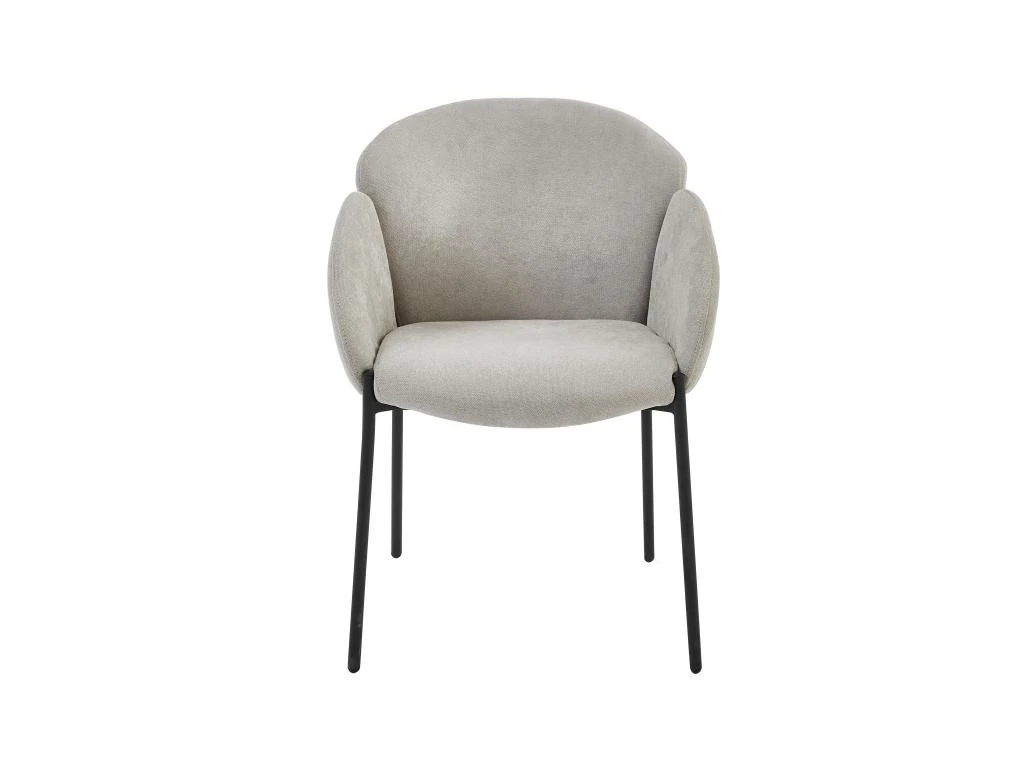 CANDICE - Fauteuil De Table En Tissu Chevrons Coloris Lin, Métal Noir(x2) 7 CANDICE - Fauteuil De Table En Tissu Chevrons Coloris Lin, Métal Noir(x2) – Image 5