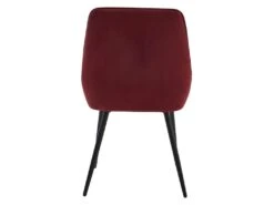 GRACE - Chaise En Tissu Chevrons Bordeaux Et Pieds Métal Noir (x4) -Mobilia Boutique chaise 11575633