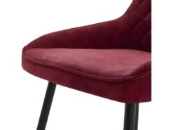 GRACE - Chaise En Tissu Chevrons Bordeaux Et Pieds Métal Noir (x4) -Mobilia Boutique chaise 11575635