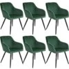 Lot De 6 Chaises Pieds Noir Siège De Salon Cuisine Salle à Manger Design élégant Velours Vert 08_0000015 -Mobilia Boutique chaise 11595435
