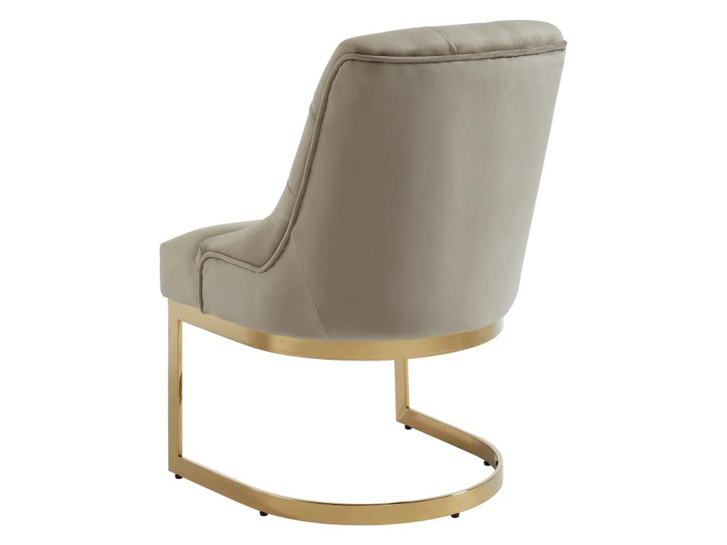 Lot De 2 Chaises En Velours Et Acier Inoxydable - Beige Et Pieds Dorés - PORILASO De Pascal MORABITO 7 Lot De 2 Chaises En Velours Et Acier Inoxydable - Beige Et Pieds Dorés - PORILASO De Pascal MORABITO – Image 5