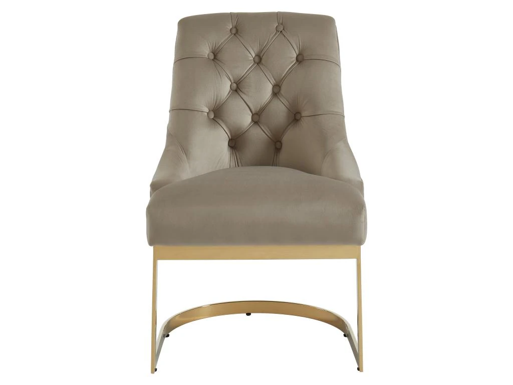 Lot De 2 Chaises En Velours Et Acier Inoxydable - Beige Et Pieds Dorés - PORILASO De Pascal MORABITO 5 Lot De 2 Chaises En Velours Et Acier Inoxydable - Beige Et Pieds Dorés - PORILASO De Pascal MORABITO – Image 3