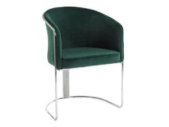 Lot De 2 Chaises Avec Accoudoirs En Velours Et Métal - Vert Et Chromé - JOSETHE De Pascal MORABITO -Mobilia Boutique chaise 11941675