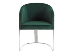 Lot De 2 Chaises Avec Accoudoirs En Velours Et Métal - Vert Et Chromé - JOSETHE De Pascal MORABITO -Mobilia Boutique chaise 11941677