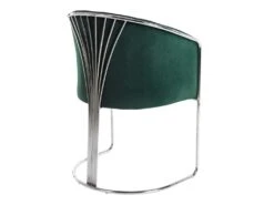 Lot De 6 Chaises Avec Accoudoirs En Velours Et Métal - Vert Et Chromé - JOSETHE De Pascal MORABITO -Mobilia Boutique chaise 11941891