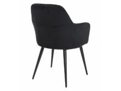 Lot De 2 Chaises Avec Accoudoirs En Velours Et Métal Noir - Noir - ELEANA -Mobilia Boutique chaise 12239581