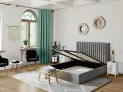 Chaise Avec Accoudoirs - Velours Et Métal Effet Bois - Noir - ELEANA -Mobilia Boutique chaise 12331129