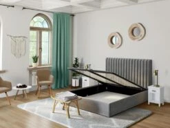 Chaise Avec Accoudoirs - Velours Et Métal Effet Bois - Beige - ELEANA -Mobilia Boutique chaise 12331149