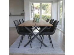 FIONA - Lot De 4 Chaises Incurvées Simili Noir -Mobilia Boutique chaise 12339643