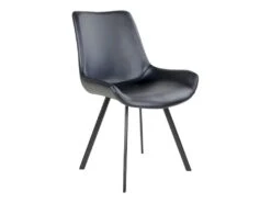 FIONA - Lot De 4 Chaises Incurvées Simili Noir -Mobilia Boutique chaise 12339645