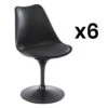 Lot De 6 Chaises En Polypropylène, Simili Et Métal - Noir - XAFY -Mobilia Boutique chaise 12353271