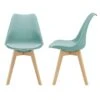 Lot De 2 Chaises Siège De Salle à Manger Cuisine Scandinave Synthétique Hêtre 81 Cm Vert 03_0002771 -Mobilia Boutique chaise 12384207