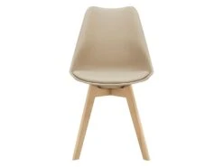 Lot De 2 Chaises De Salle à Manger Scandinave Siège Cuisine Plastique Synthétique Hêtre 81 Cm Beige 03_0002767 -Mobilia Boutique chaise 12384249