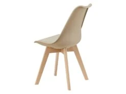 Lot De 2 Chaises De Salle à Manger Scandinave Siège Cuisine Plastique Synthétique Hêtre 81 Cm Beige 03_0002767 -Mobilia Boutique chaise 12384253
