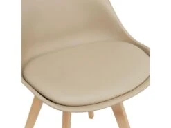 Lot De 2 Chaises De Salle à Manger Scandinave Siège Cuisine Plastique Synthétique Hêtre 81 Cm Beige 03_0002767 -Mobilia Boutique chaise 12384255