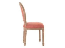 EMIA - Lot De 2 Chaises Médaillon Bois Tissu Corail -Mobilia Boutique chaise 12401299