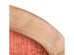 EMIA - Lot De 2 Chaises Médaillon Bois Tissu Corail -Mobilia Boutique chaise 12401303