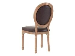 EMIA - Lot De 2 Chaises Médaillon Bois Simili Marron -Mobilia Boutique chaise 12401341