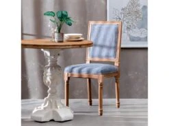 EMIA - Lot De 2 Chaises Dossier Rectangulaire Tissu Gris -Mobilia Boutique chaise 12401799