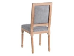 EMIA - Lot De 2 Chaises Dossier Rectangulaire Tissu Gris -Mobilia Boutique chaise 12401805