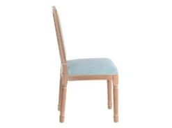 EMIA - Lot De 2 Chaises Dossier Rectangulaire Tissu Bleu -Mobilia Boutique chaise 12401813