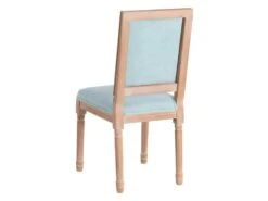 EMIA - Lot De 2 Chaises Dossier Rectangulaire Tissu Bleu -Mobilia Boutique chaise 12401815