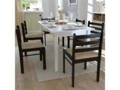 Lot De 6 Chaises De Salle à Manger Cuisine Design Classique Bois Solide Et Velours Marron CDS022558 -Mobilia Boutique chaise 12441637