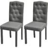 Lot De 2 Chaises De Salle à Manger Cuisine Dossier Capitonné En Tissu Gris CDS020606 -Mobilia Boutique chaise 12442131