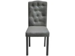 Lot De 2 Chaises De Salle à Manger Cuisine Dossier Capitonné En Tissu Gris CDS020606 -Mobilia Boutique chaise 12442137