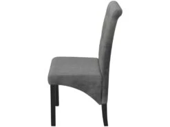 Lot De 2 Chaises De Salle à Manger Cuisine Design Moderne Et Confortable Gris Clair Tissu CDS020476 -Mobilia Boutique chaise 12442397