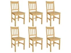 Lot De 6 Chaises De Salle Ă Manger Cuisine Design Classique Bois De Pin CDS022747