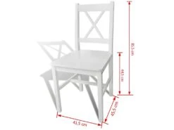 Lot De 6 Chaises De Salle à Manger Cuisine En Bois Blanc Style Classique CDS022157 -Mobilia Boutique chaise 12443115