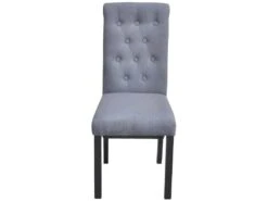 Lot De 4 Chaises De Salle à Manger Cuisine Dossier Capitonné En Tissu Gris Clair CDS021520 9 Lot De 4 Chaises De Salle à Manger Cuisine Dossier Capitonné En Tissu Gris Clair CDS021520 -Mobilia Boutique chaise 12443131