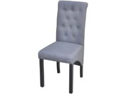 Lot De 4 Chaises De Salle à Manger Cuisine Dossier Capitonné En Tissu Gris Clair CDS021520 10 Lot De 4 Chaises De Salle à Manger Cuisine Dossier Capitonné En Tissu Gris Clair CDS021520 -Mobilia Boutique chaise 12443133