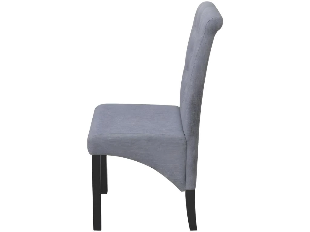 Lot De 4 Chaises De Salle à Manger Cuisine Dossier Capitonné En Tissu Gris Clair CDS021520 7 Lot De 4 Chaises De Salle à Manger Cuisine Dossier Capitonné En Tissu Gris Clair CDS021520 – Image 5