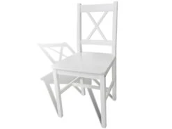 Lot De 2 Chaises De Salle à Manger Cuisine Design Classique Bois De Pin Blanc CDS020166 -Mobilia Boutique chaise 12443527