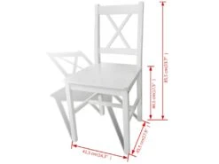 Lot De 2 Chaises De Salle à Manger Cuisine Design Classique Bois De Pin Blanc CDS020166 -Mobilia Boutique chaise 12443531