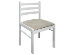 Lot De 2 Chaises De Salle à Manger Cuisine Design Classique Hévéa Solide Et Velours Blanc CDS020170 -Mobilia Boutique chaise 12443557