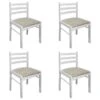 Lot De 4 Chaises De Salle à Manger Cuisine Design Classique Hévéa Solide Et Velours Blanc CDS021237 -Mobilia Boutique chaise 12443613