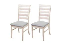 Lot De 2 Chaises De Salle Ă Manger Cuisine Chaise Tissu Gris Et Bois Massif Clair 04_0000399