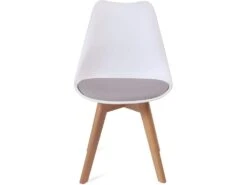 KAYELLES Lot De 2 Chaises Scandinaves Avec Coussin LAO (blanc Gris) -Mobilia Boutique chaise 12578435