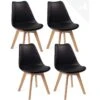 KAYELLES Lot De 4 Chaises Scandinave Avec Coussin LAO (noir) -Mobilia Boutique chaise 12578443