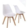 KAYELLES Lot De 2 Chaises Scandinaves Avec Coussin LAO (blanc) -Mobilia Boutique chaise 12578479