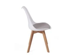 KAYELLES Lot De 4 Chaises Scandinaves Avec Coussin LAO (blanc Gris) -Mobilia Boutique chaise 12578495