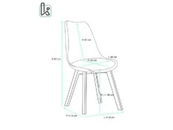 KAYELLES Lot De 4 Chaises Scandinaves Avec Coussin LAO (blanc Gris) -Mobilia Boutique chaise 12578499