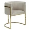 Chaise Avec Accoudoirs - Velours Et Acier Inoxydable - Beige Et Doré - PERIA De Pascal MORABITO -Mobilia Boutique chaise 12584489