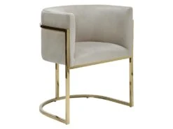 Lot De 2 Chaises Avec Accoudoirs - Velours Et Acier Inoxydable - Beige Et Doré - PERIA De Pascal MORABITO -Mobilia Boutique chaise 12584623